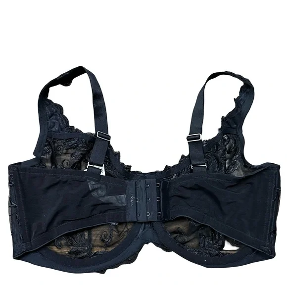 Soma Black Sensuous Lace Unlined Bra Size 38DDD Sexy Comfy - Picture 3 of 7